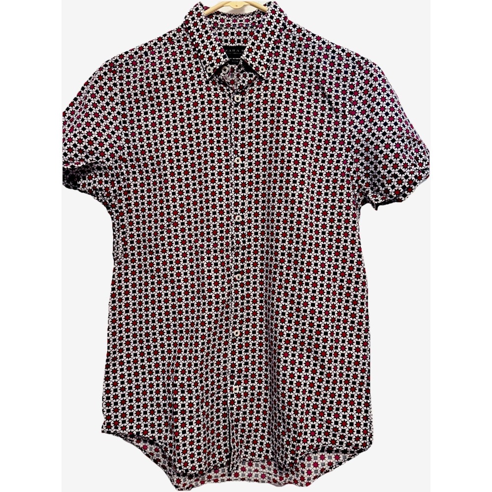Men's Zara Man Button Down Short Sleeve Shirt Size Small‎